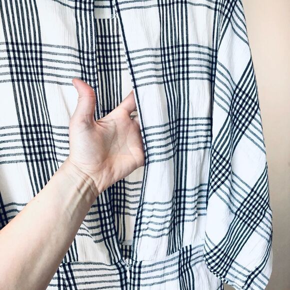 F21 Contemporary/ Gingham dress with Kimono open- slit sleeves & Open Back/ Sz S - Picture 5 of 8